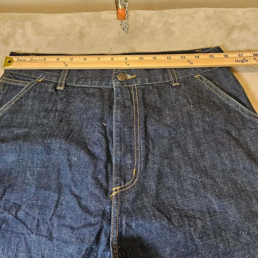 Carhartt WIP Brandon Single Knee Pant Womens Med Dark Wash Loose Carpenter Jean